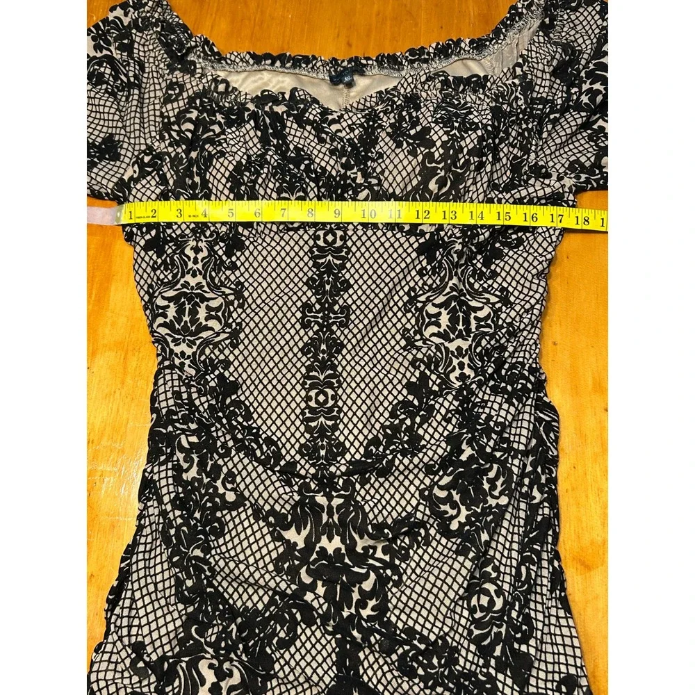Romantic Goth Chic Ethereal Damask Ruched Bodycon Dress Off Shoulder Y2K Whimsi